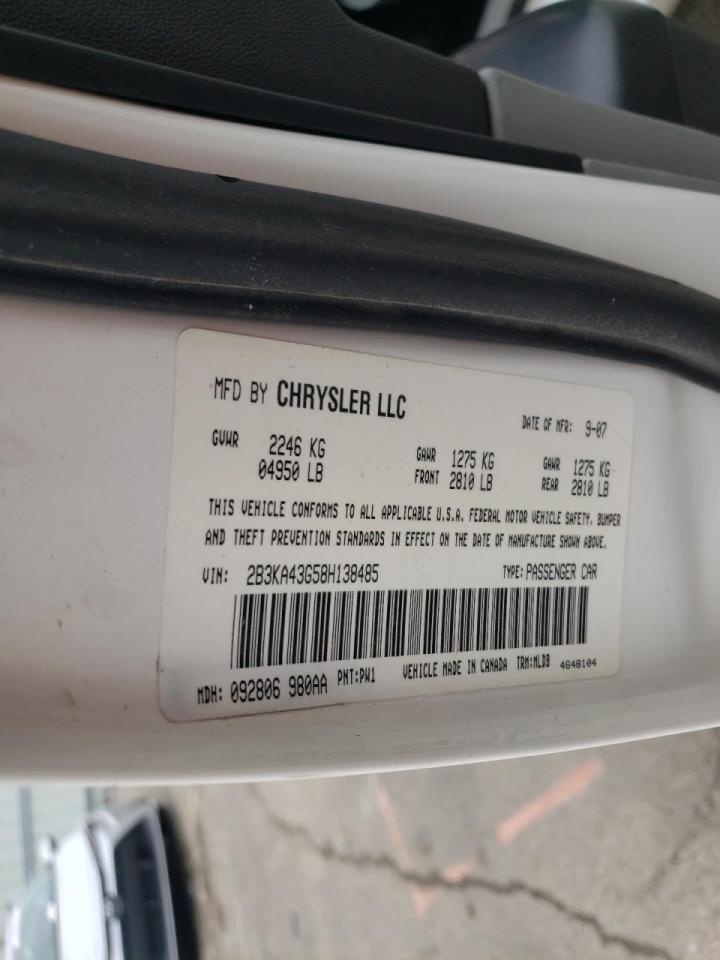 Photo 10 from auction – 2008 DODGE CHARGER with VIN 2B3KA43G58H138485