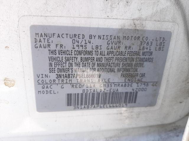 Photo 10 from auction – 2014 NISSAN SENTRA S with VIN 3N1AB7AP6EL666019
