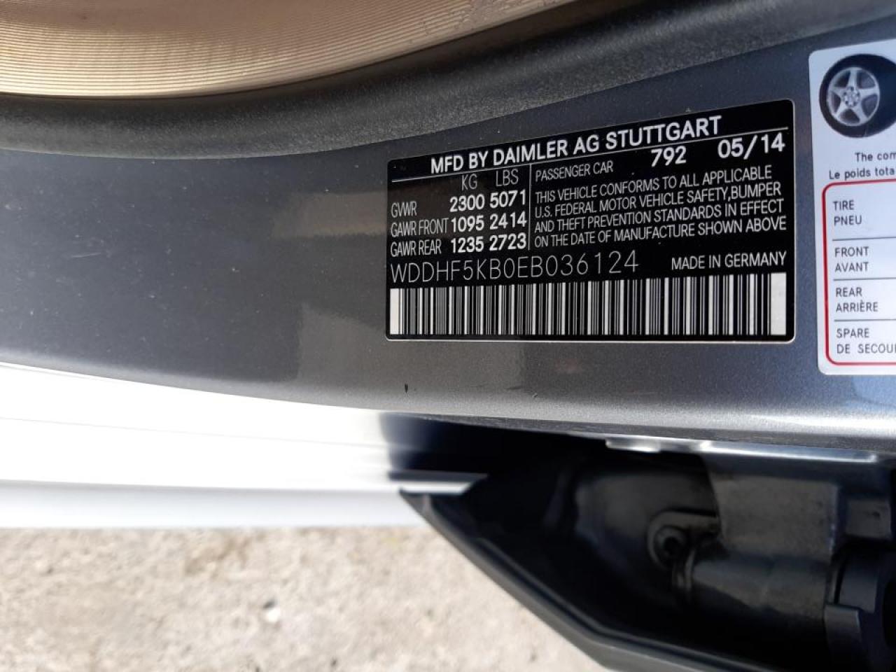 Photo 10 from auction – 2014 MERCEDES-BENZ E 350 with VIN WDDHF5KB0EB036124