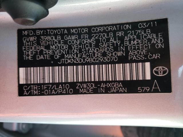 Photo 10 from auction – 2011 TOYOTA PRIUS with VIN JTDKN3DU9B0293070