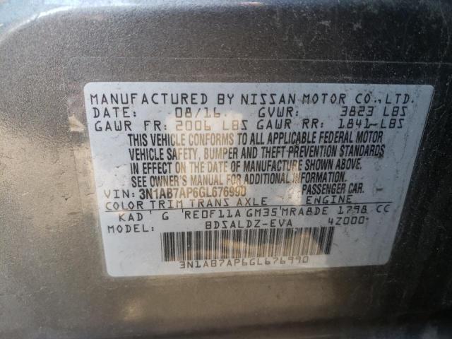 Photo 10 from auction – 2016 NISSAN SENTRA S with VIN 3N1AB7AP6GL676990