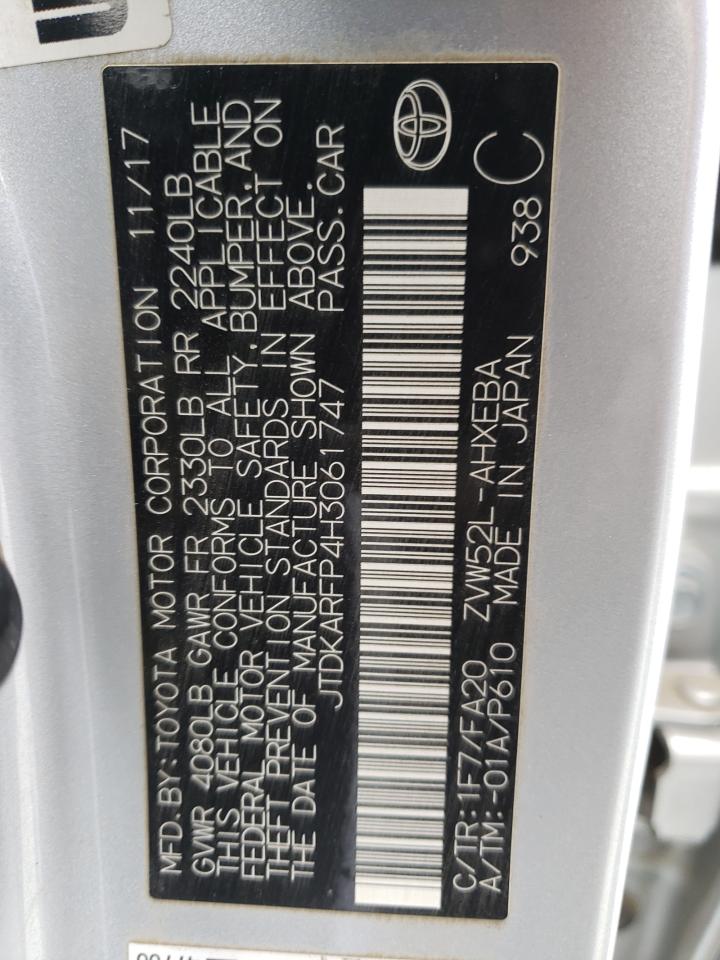 Photo 10 from auction – 2017 TOYOTA PRIUS PRIM with VIN JTDKARFP4H3061747
