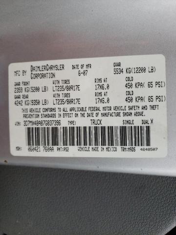 Photo 10 from auction – 2007 DODGE RAM 3500 S with VIN 3D7MX48A87G837396