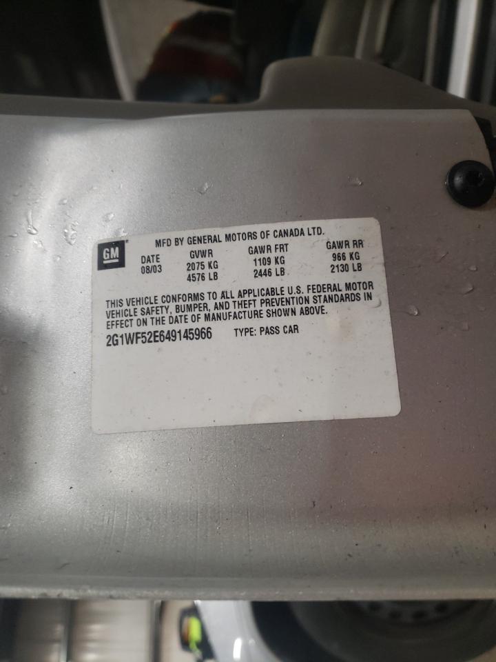 Photo 10 from auction – 2004 CHEVROLET IMPALA with VIN 2G1WF52E649145966