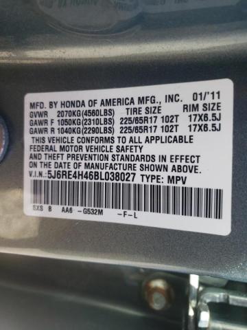 Photo 10 from auction – 2011 HONDA CR-V SE with VIN 5J6RE4H46BL038027