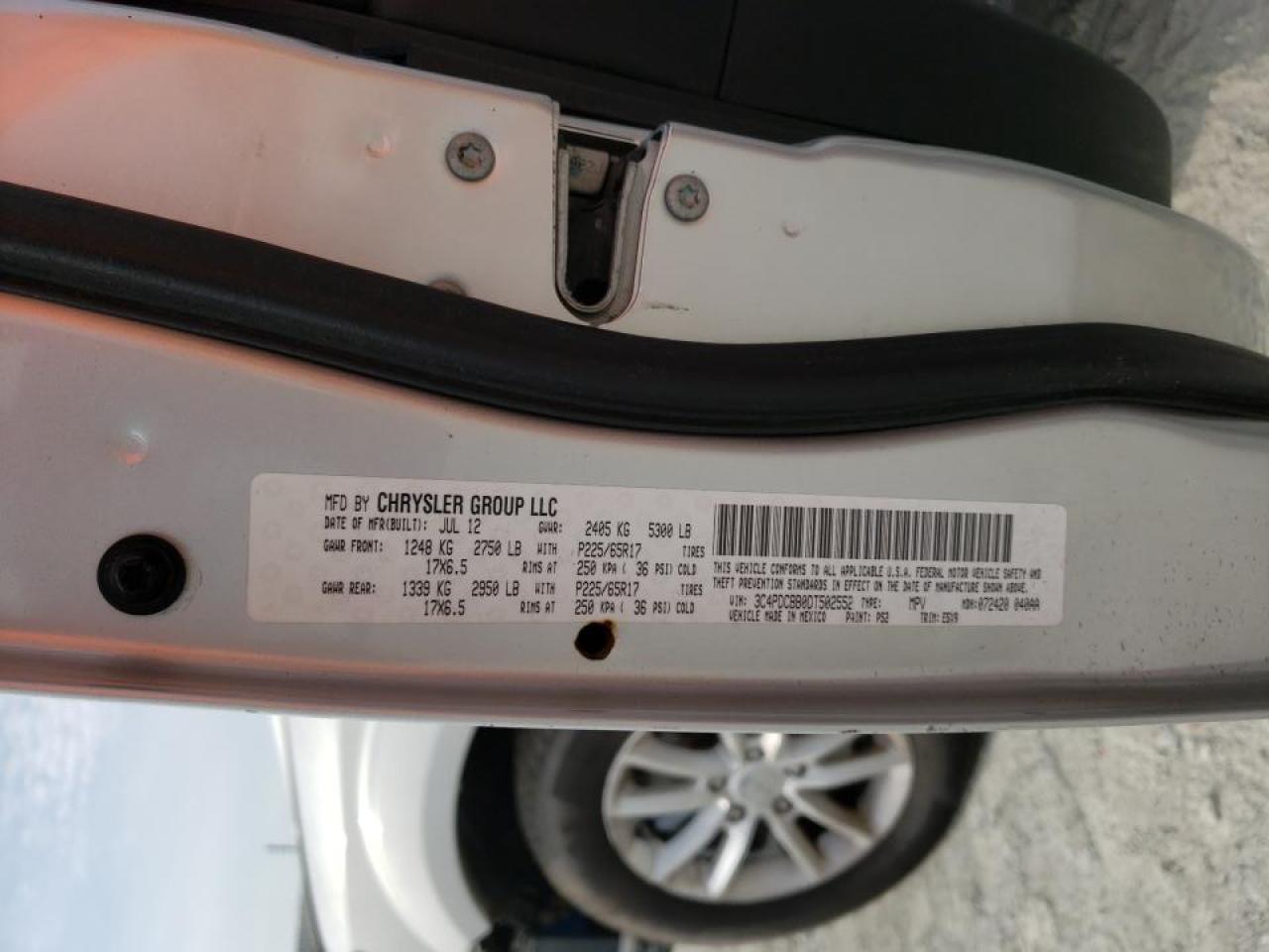 Photo 10 from auction – 2013 DODGE JOURNEY SX with VIN 3C4PDCBB0DT502552