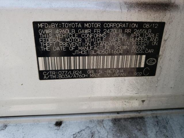 Photo 10 from auction – 2013 LEXUS GS 350 with VIN JTHCE1BL4D5011604