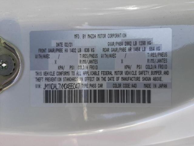 Photo 10 from auction – 2021 MAZDA MX-5 MIATA with VIN JM1NDAL7XM0455047