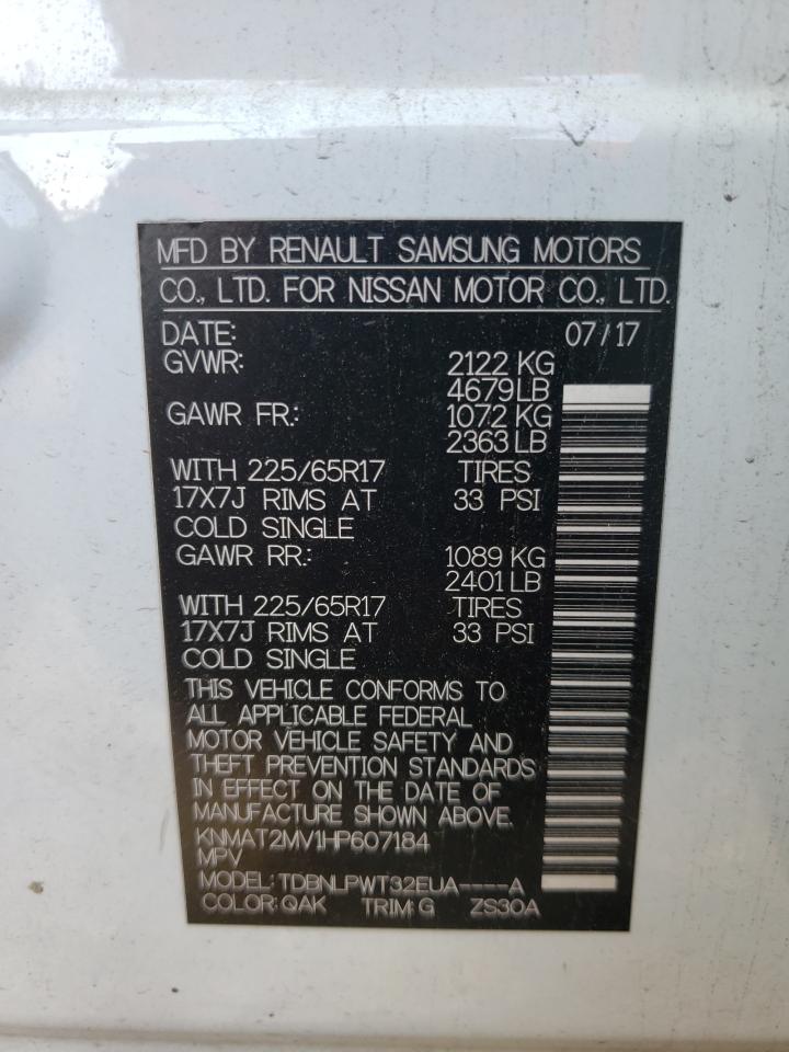 Photo 10 from auction – 2017 NISSAN ROGUE S with VIN KNMAT2MV1HP607184