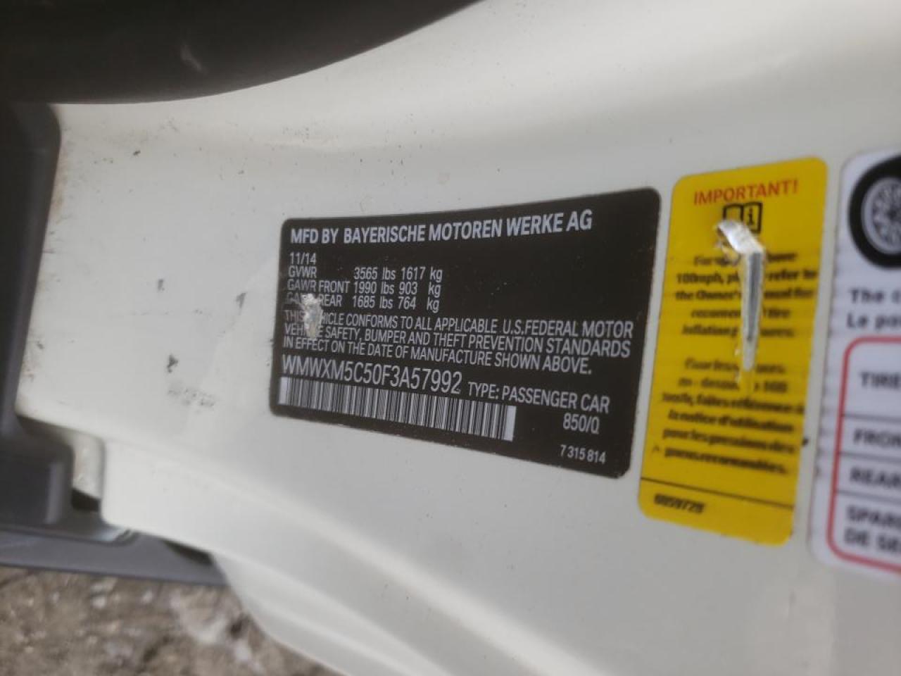 Photo 10 from auction – 2015 MINI COOPER with VIN WMWXM5C50F3A57992