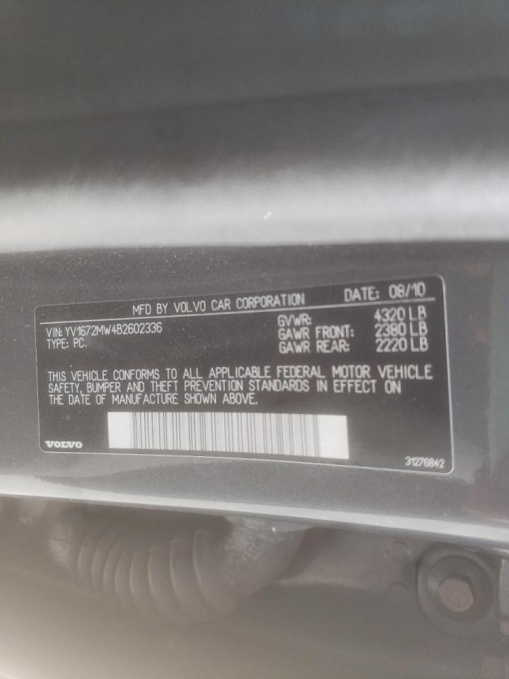 Photo 10 from auction – 2011 VOLVO V50 T5 with VIN YV1672MW4B2602336