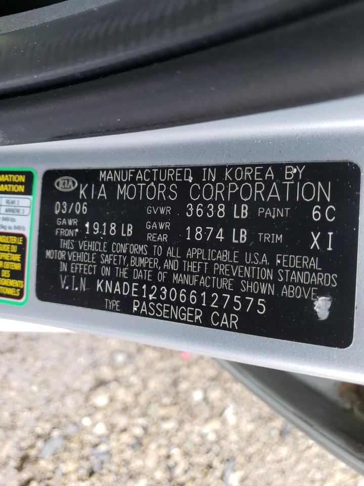 Photo 10 from auction – 2006 KIA RIO with VIN KNADE123066127575