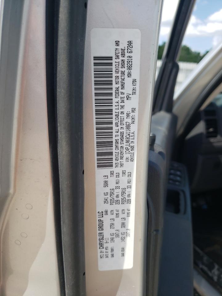 Photo 10 from auction – 2012 JEEP LIBERTY with VIN 1C4PJLAK0CW110867