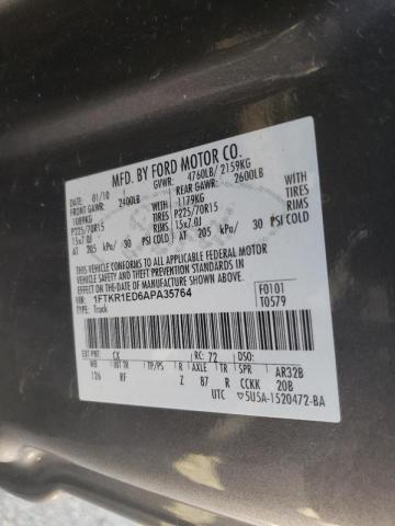 Photo 10 from auction – 2010 FORD RANGER SUP with VIN 1FTKR1ED6APA35764