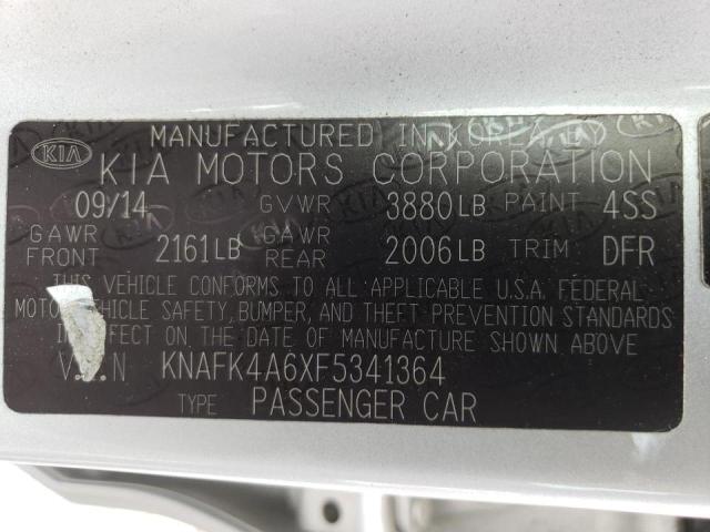 Photo 10 from auction – 2015 KIA FORTE LX with VIN KNAFK4A6XF5341364