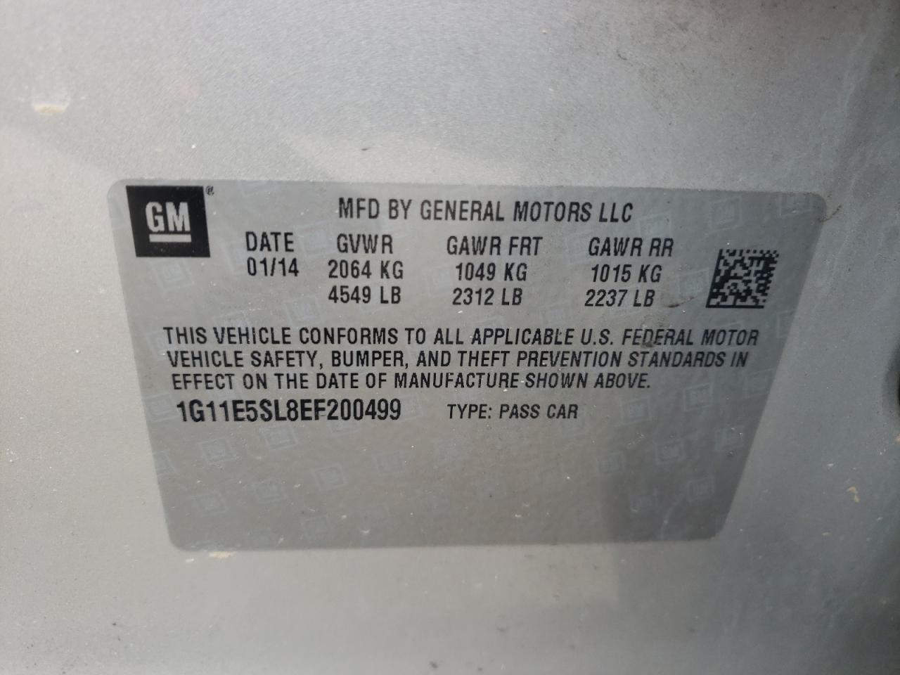 Photo 10 from auction – 2014 CHEVROLET MALIBU 2LT with VIN 1G11E5SL8EF200499