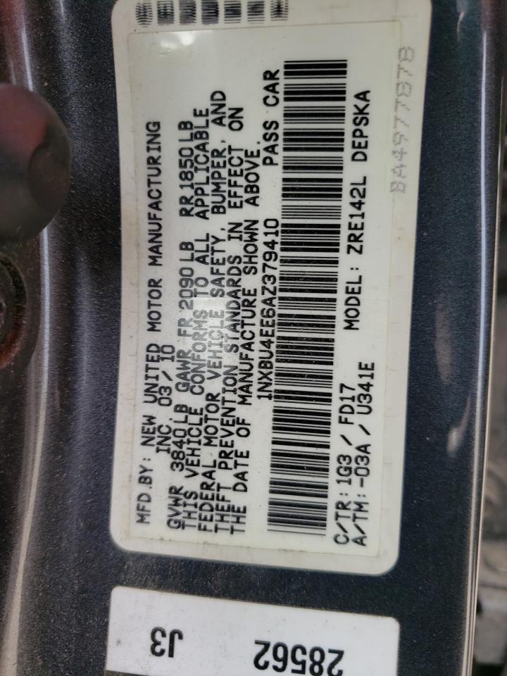 Photo 10 from auction – 2010 TOYOTA COROLLA BA with VIN 1NXBU4EE6AZ379410