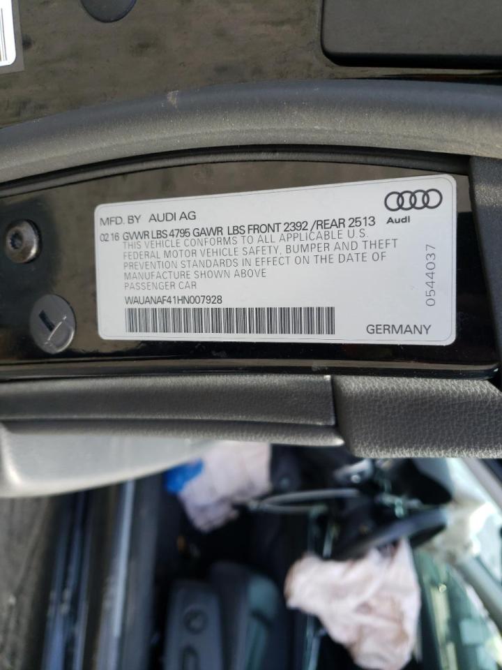 Photo 10 from auction – 2017 AUDI A4 PREMIUM with VIN WAUANAF41HN007928