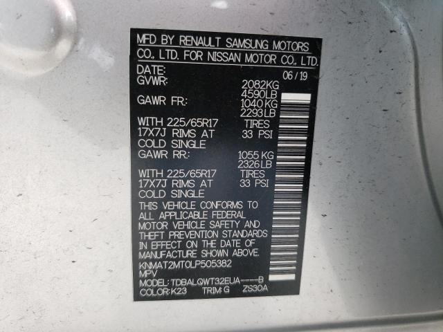 Photo 10 from auction – 2020 NISSAN ROGUE S with VIN KNMAT2MT0LP505382