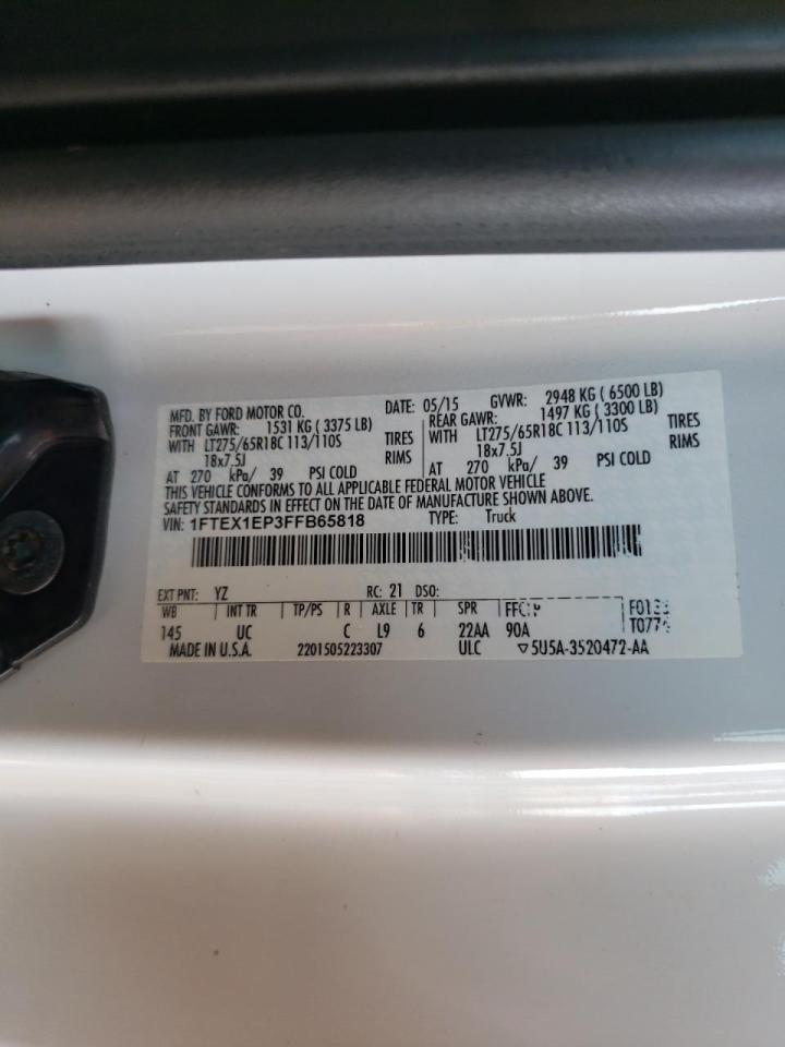 Photo 10 from auction – 2015 FORD F150 SUPER with VIN 1FTEX1EP3FFB65818