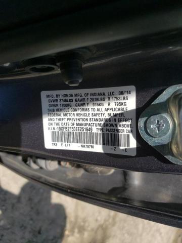 Photo 10 from auction – 2014 HONDA CIVIC LX with VIN 19XFB2F50EE251649