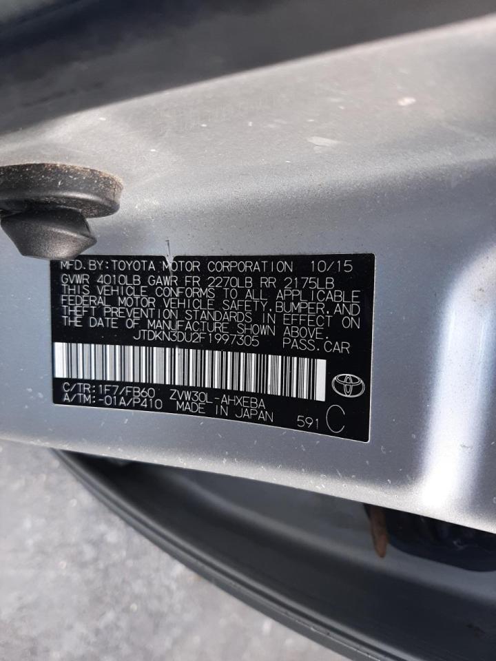Photo 10 from auction – 2015 TOYOTA PRIUS with VIN JTDKN3DU2F1997305