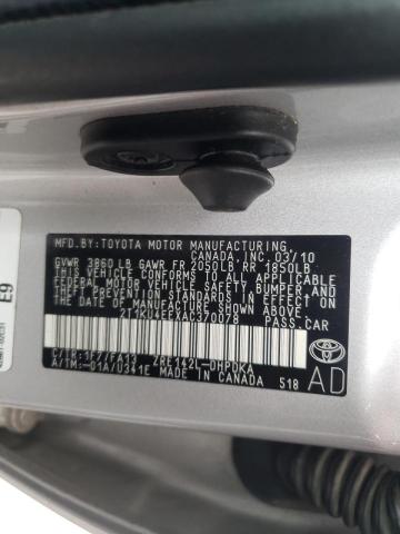 Photo 10 from auction – 2010 TOYOTA COROLLA MA with VIN 2T1KU4EEXAC370078