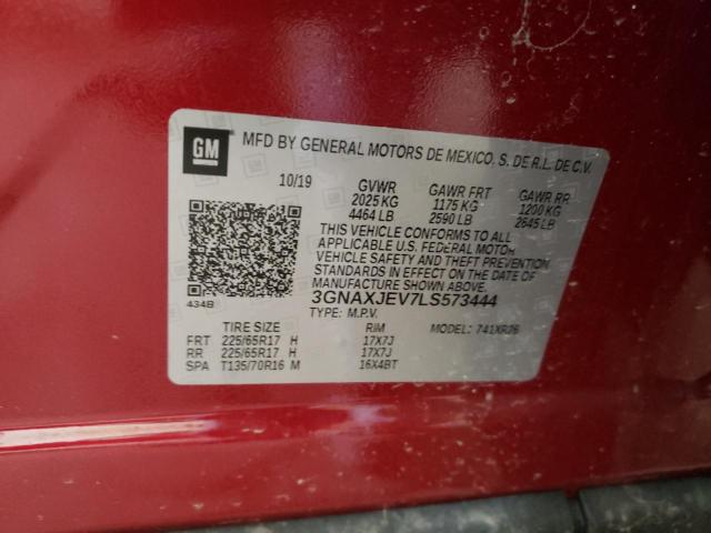 Photo 10 from auction – 2020 CHEVROLET EQUINOX LT with VIN 3GNAXJEV7LS573444