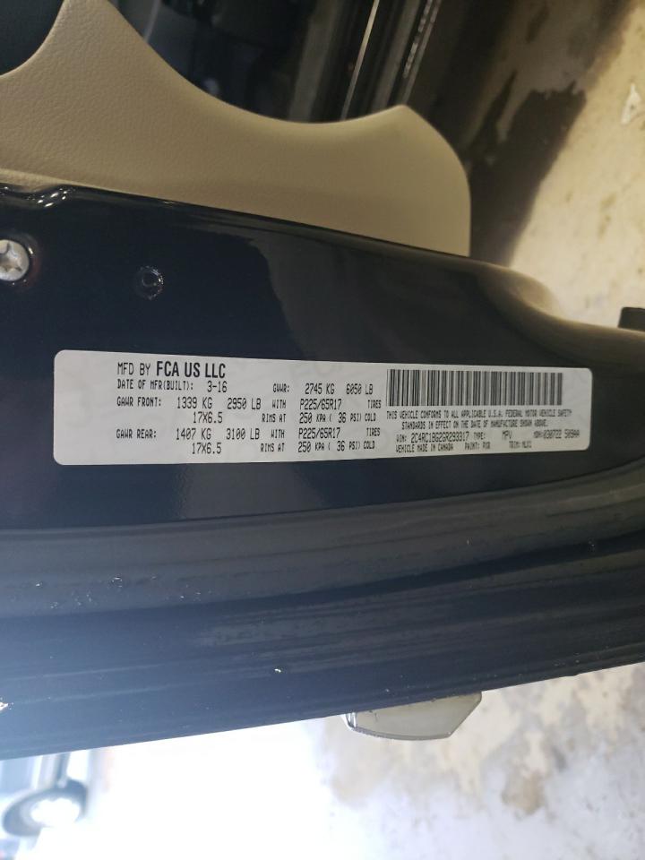 Photo 10 from auction – 2016 CHRYSLER TOWN & COU with VIN 2C4RC1BG2GR293317