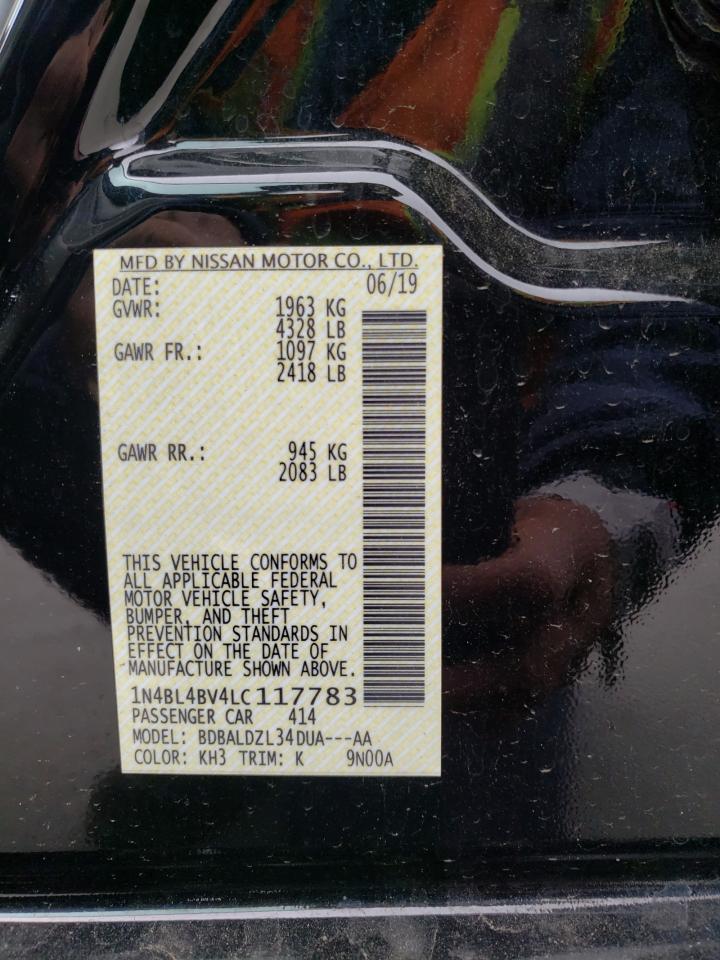 Photo 10 from auction – 2020 NISSAN ALTIMA S with VIN 1N4BL4BV4LC117783