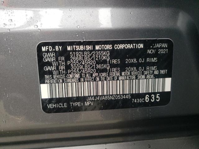Photo 10 from auction – 2022 MITSUBISHI OUTLANDER with VIN JA4J4VA85NZ053445