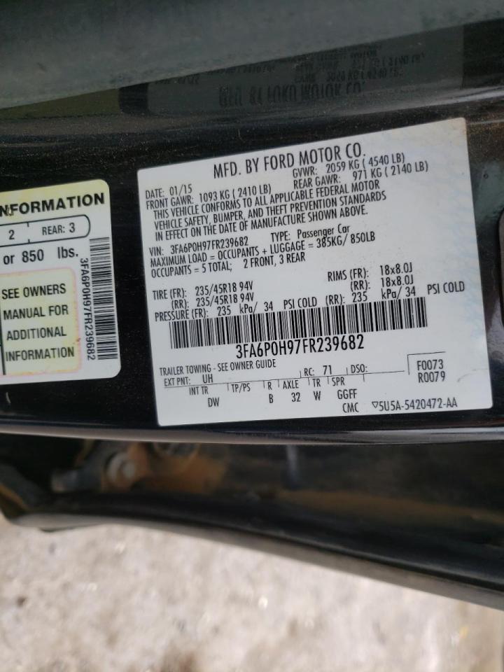Photo 10 from auction – 2015 FORD FUSION SE with VIN 3FA6P0H97FR239682