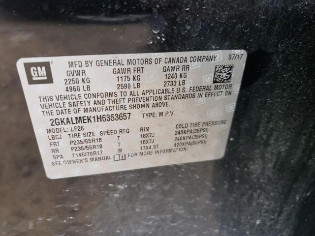 Photo 10 from auction – 2017 GMC TERRAIN SL with VIN 2GKALMEK1H6353657