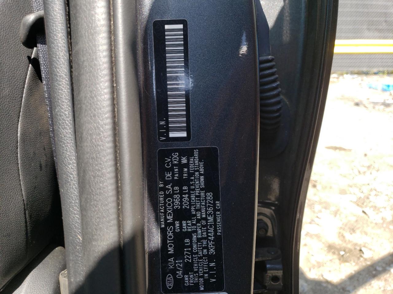 Photo 10 from auction – 2021 KIA FORTE GT with VIN 3KPF44AC1ME367288