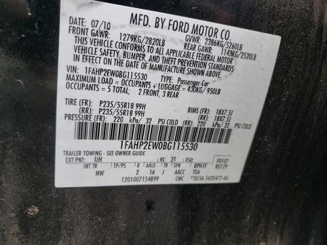 Photo 10 from auction – 2011 FORD TAURUS SEL with VIN 1FAHP2EW0BG115530