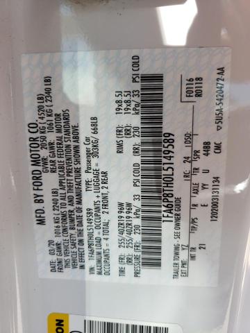 Photo 10 from auction – 2020 FORD MUSTANG with VIN 1FA6P8TH0L5149589