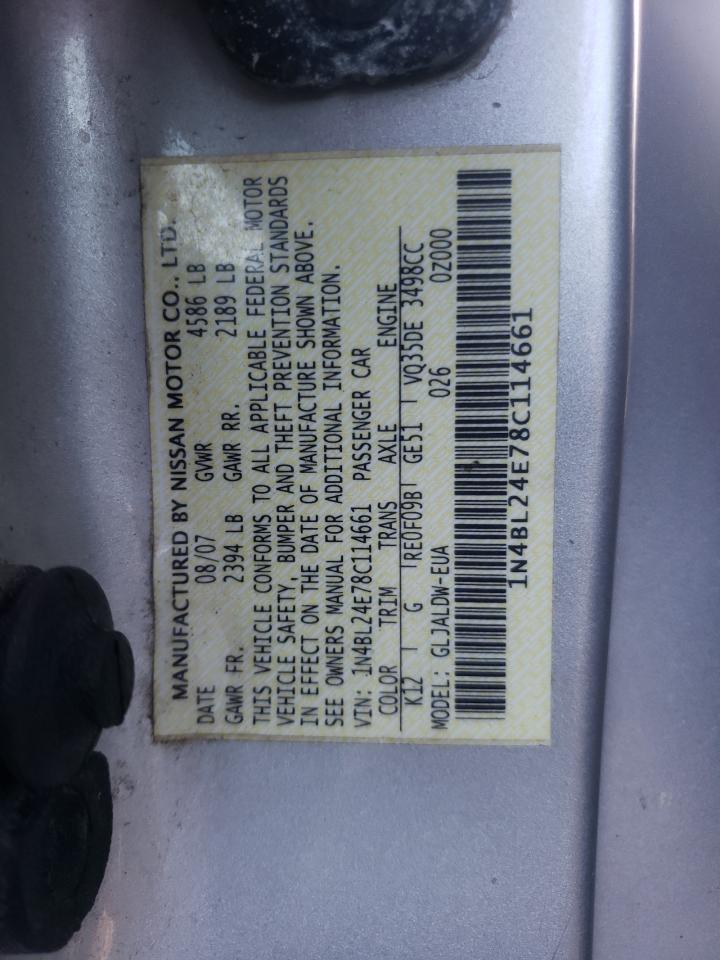 Photo 10 from auction – 2008 NISSAN ALTIMA 3.5 with VIN 1N4BL24E78C114661