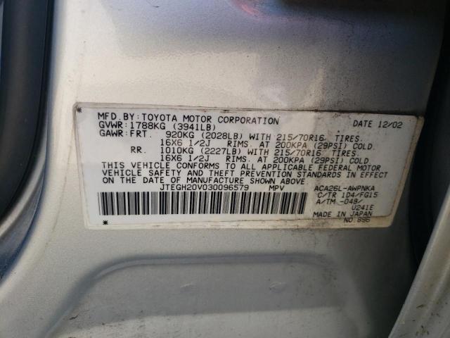 Photo 10 from auction – 2003 TOYOTA RAV4 with VIN JTEGH20V030096579
