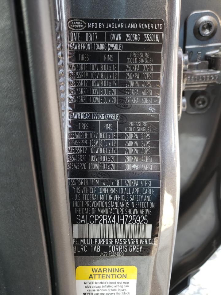 Photo 10 from auction – 2018 LAND ROVER DISCOVERY with VIN SALCP2RX4JH725925