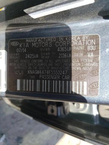 Photo 10 from auction – 2015 KIA OPTIMA LX with VIN KNAGM4A74F5553247