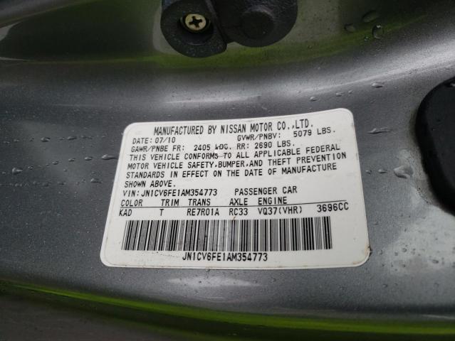 Photo 10 from auction – 2010 INFINITI G37 BASE with VIN JN1CV6FE1AM354773