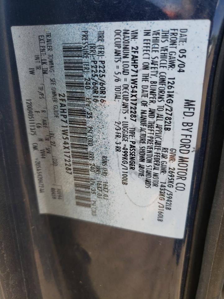 Photo 10 from auction – 2004 FORD CROWN VICT with VIN 2FAHP71W54X172287