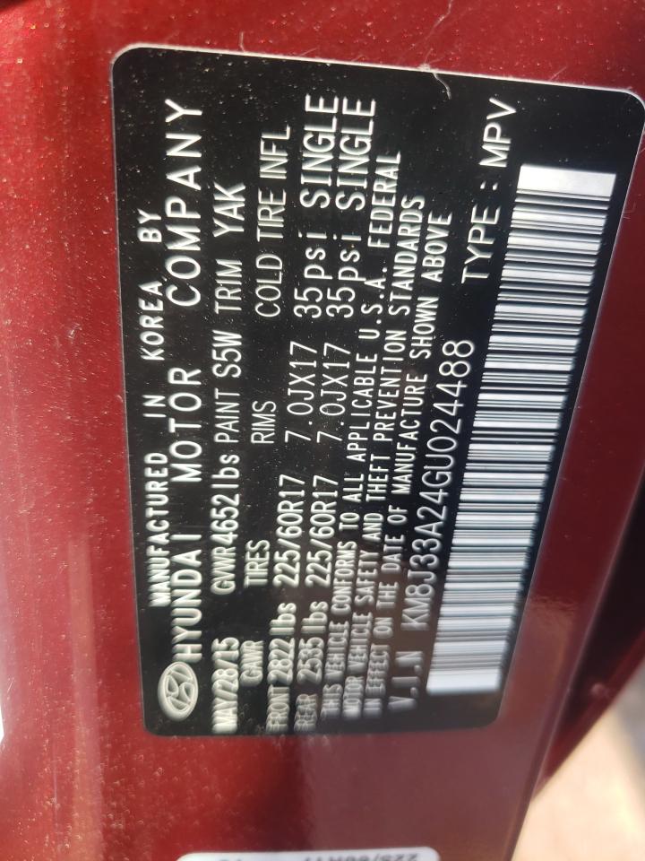 Photo 10 from auction – 2016 HYUNDAI TUCSON LIM with VIN KM8J33A24GU024488