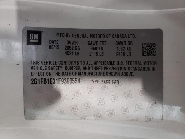 Photo 10 from auction – 2015 CHEVROLET CAMARO LS with VIN 2G1FB1E31F9300554