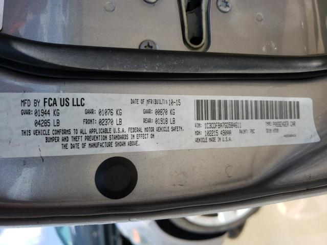 Photo 10 from auction – 2016 DODGE DART SXT with VIN 1C3CDFBA7GD584611