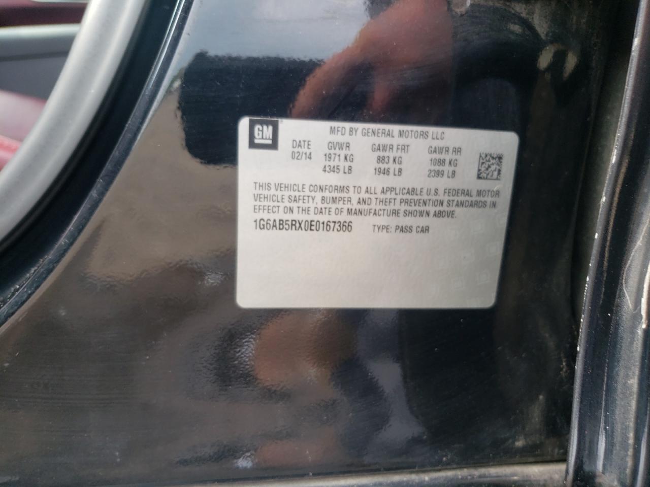 Photo 10 from auction – 2014 CADILLAC ATS LUXURY with VIN 1G6AB5RX0E0167366