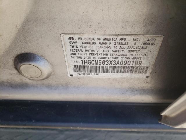 Photo 1 from auction – 2003 HONDA ACCORD LX with VIN 1HGCM563X3A090189