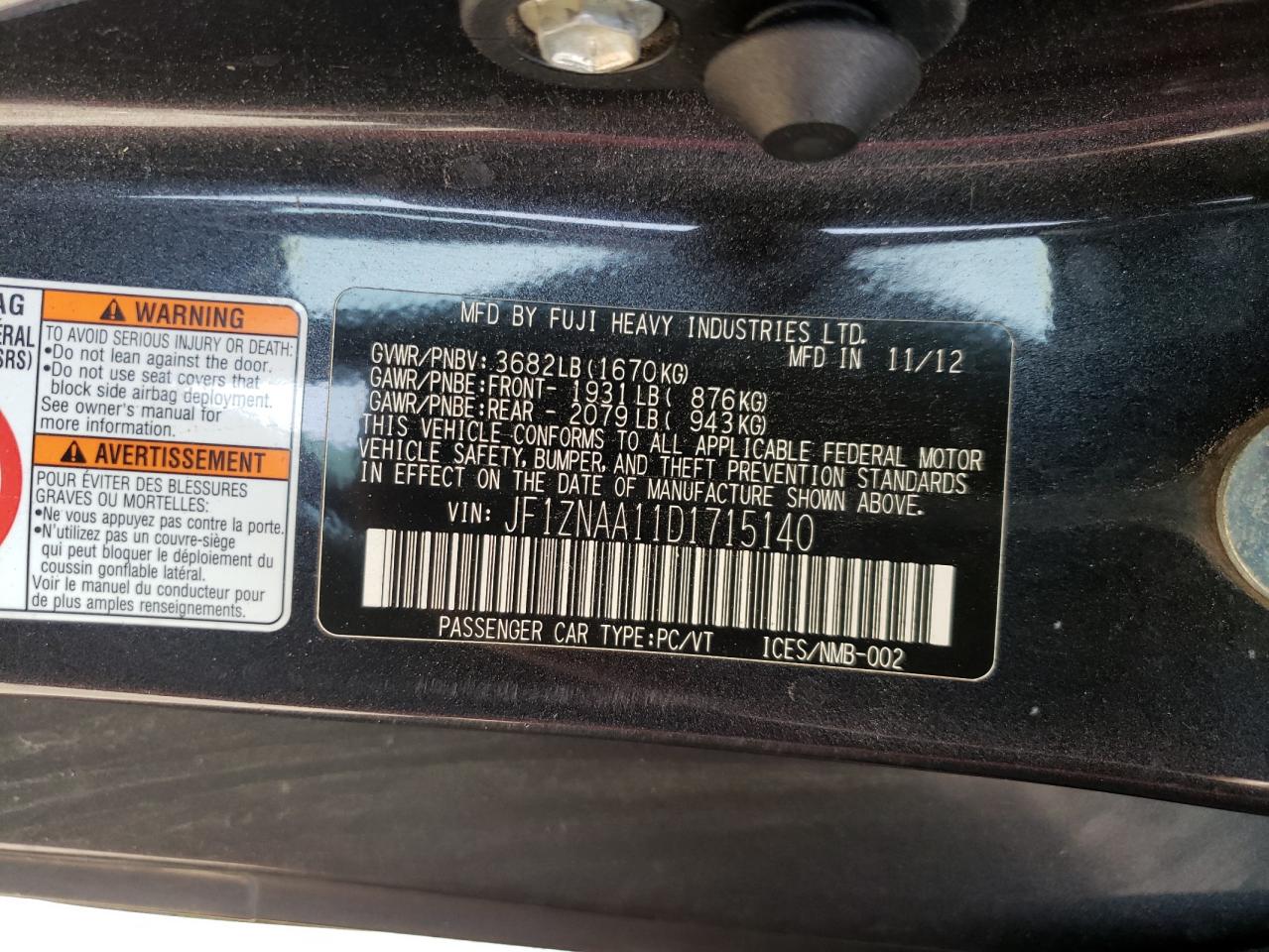 Photo 10 from auction – 2013 TOYOTA SCION with VIN JF1ZNAA11D1715140