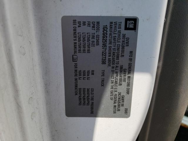 Photo 10 from auction – 2007 CHEVROLET EXPRESS G2 with VIN 1GCGG25V671227398
