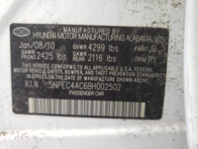 Photo 10 from auction – 2011 HYUNDAI SONATA SE with VIN 5NPEC4AC6BH002502